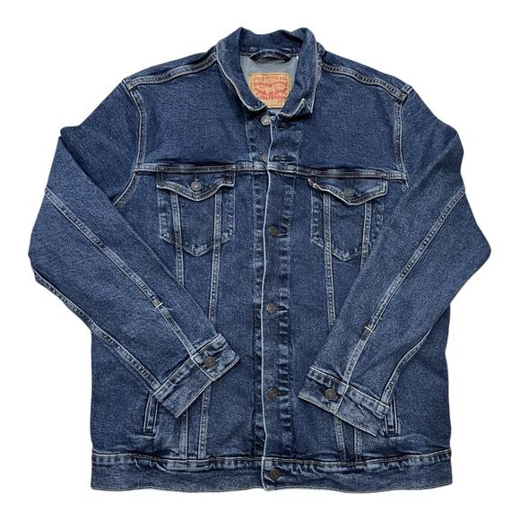 Levi's Men's Blue Denim Trucker Jacket Size XXL Button Front Heavy Quality Jean - Picture 1 of 7